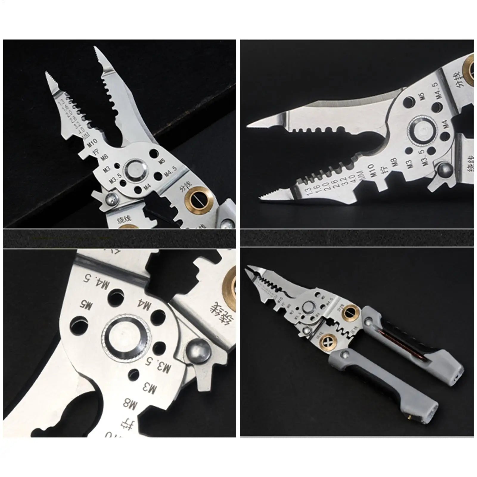 Electrical Wire Stripper 21-in-1 Electrical Wire Crimping Cutter Precise Foldable Electricians Hand Stripping Tool For