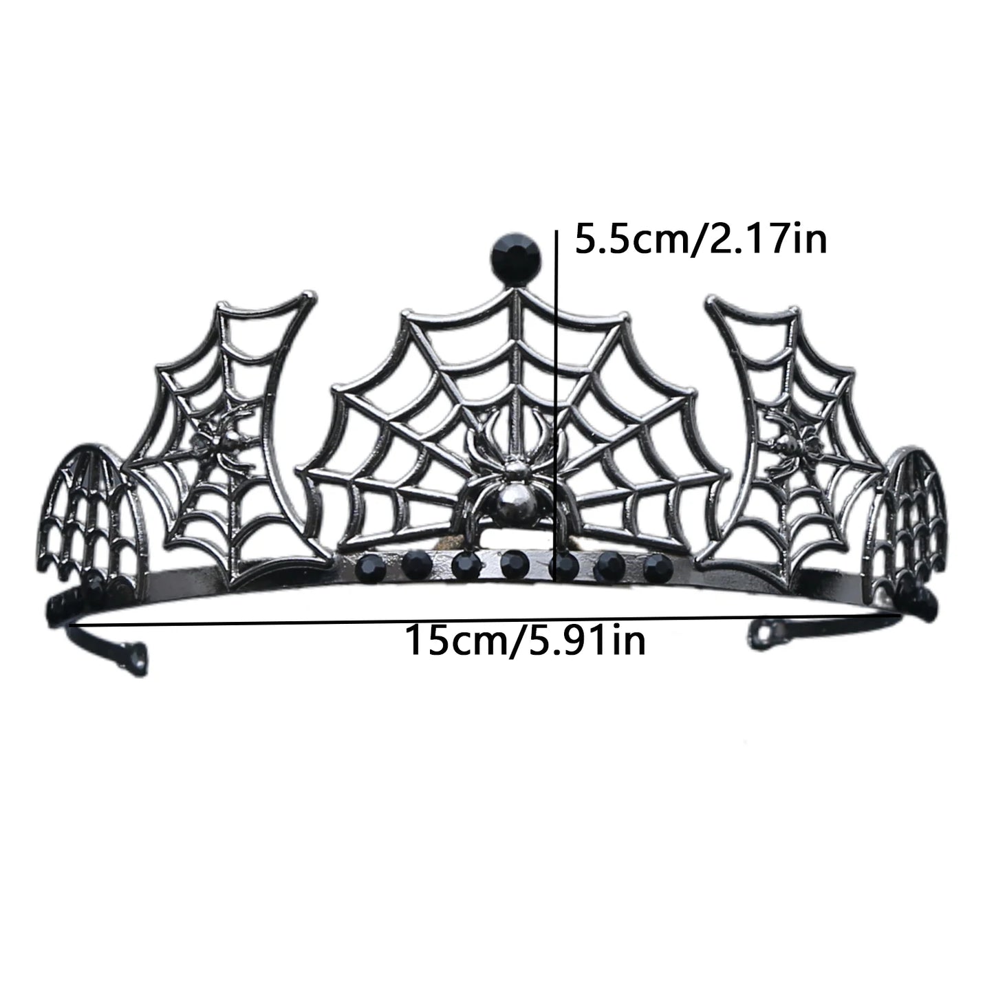 1pc Dark Goddess Gothic Style Halloween Niche Design Spider Web Crown Headpiece Makeup Ball Vampire Role-playing Hair Crown