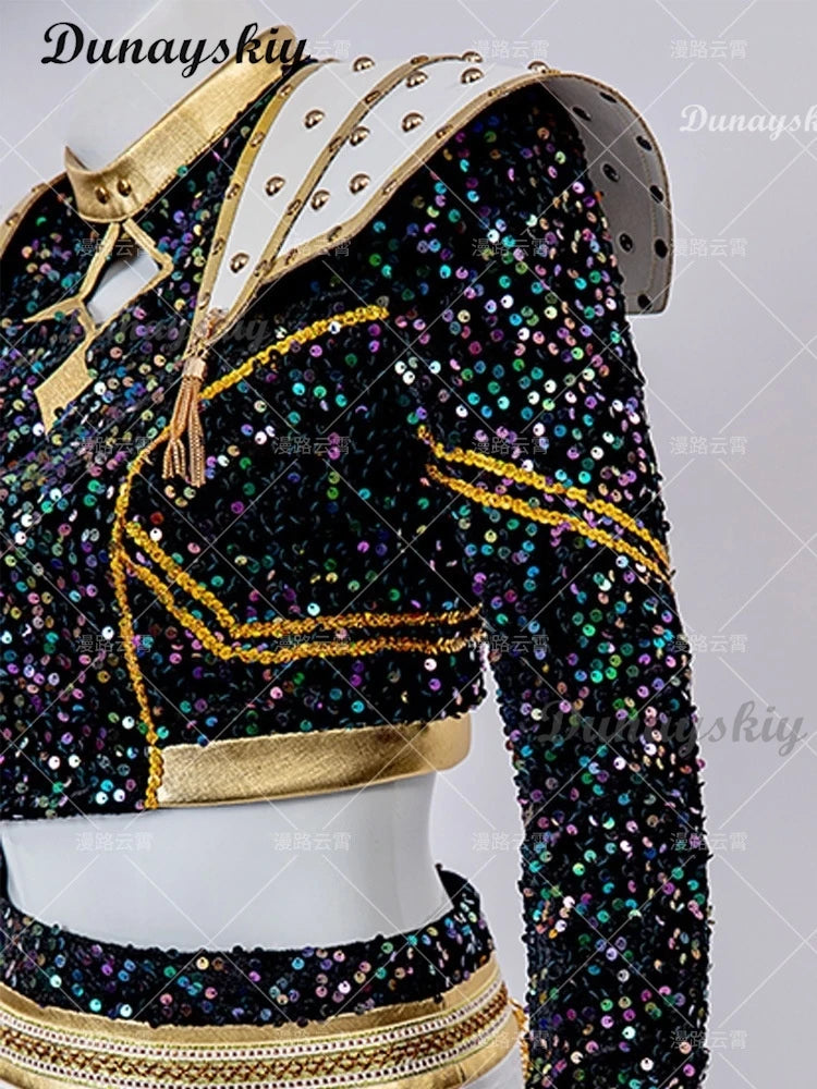 Zoey Cosplay Anime KPop Demon Hunters Costume Wig Coat Skirt Neckwear Tassels Props Huntrix Dress For Women Girls Huntrix Party