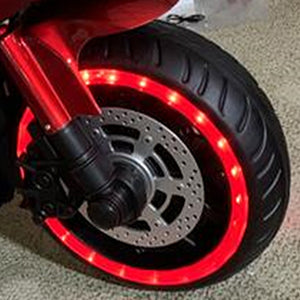 12V Motorcycles For Kids With Training Wheels (Red)