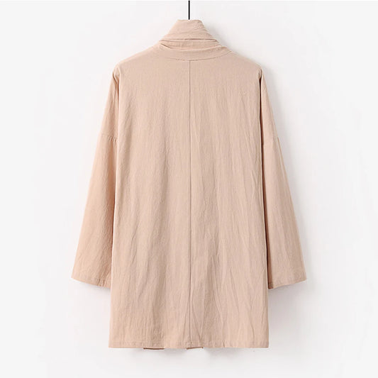 9XL 8XL Plus Size Taoist Robe Kimono Solid Cotton Linen Jackets Coat Man Big Size 7XL 6XL Kimono Outwear