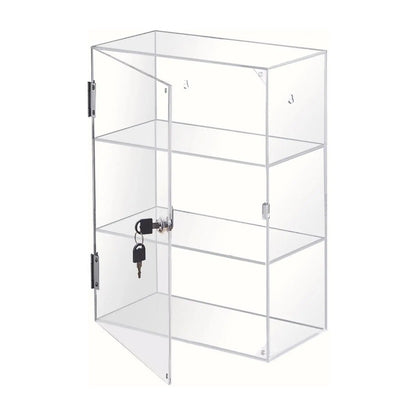 Clear Acrylic Collection Display Box with Hinged Door for Figurines Toys Safe Storage Showcase