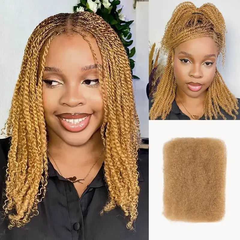 Top Peruvian Kinky Curly Mini Twist QVR US Stock Afro Kinky Bulk Human Hair for Braiding 100% Remy Hair Bundles No Shedding