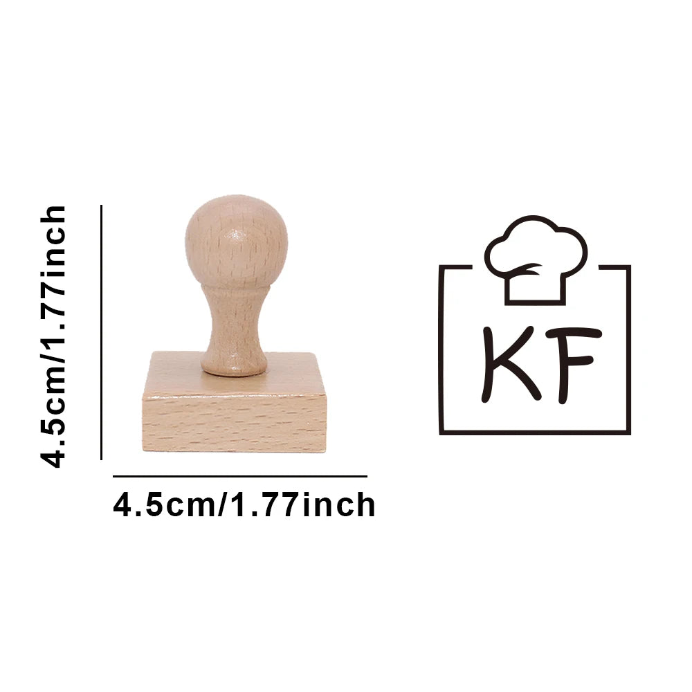 1PC Fashion Customized Name Wooden Seal For Restaurant Bakery Burger Restaurant Custom Brand Name Commercial Stamp