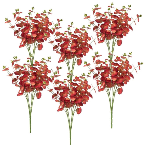 Set of 6 Artificial Eucalyptus Bundles, 10 × 20 in