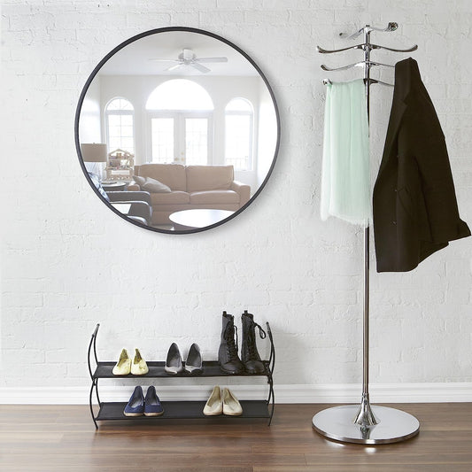 Round Rubber Wall Mirror 37 Inch Diameter With Protective Rubber Frame