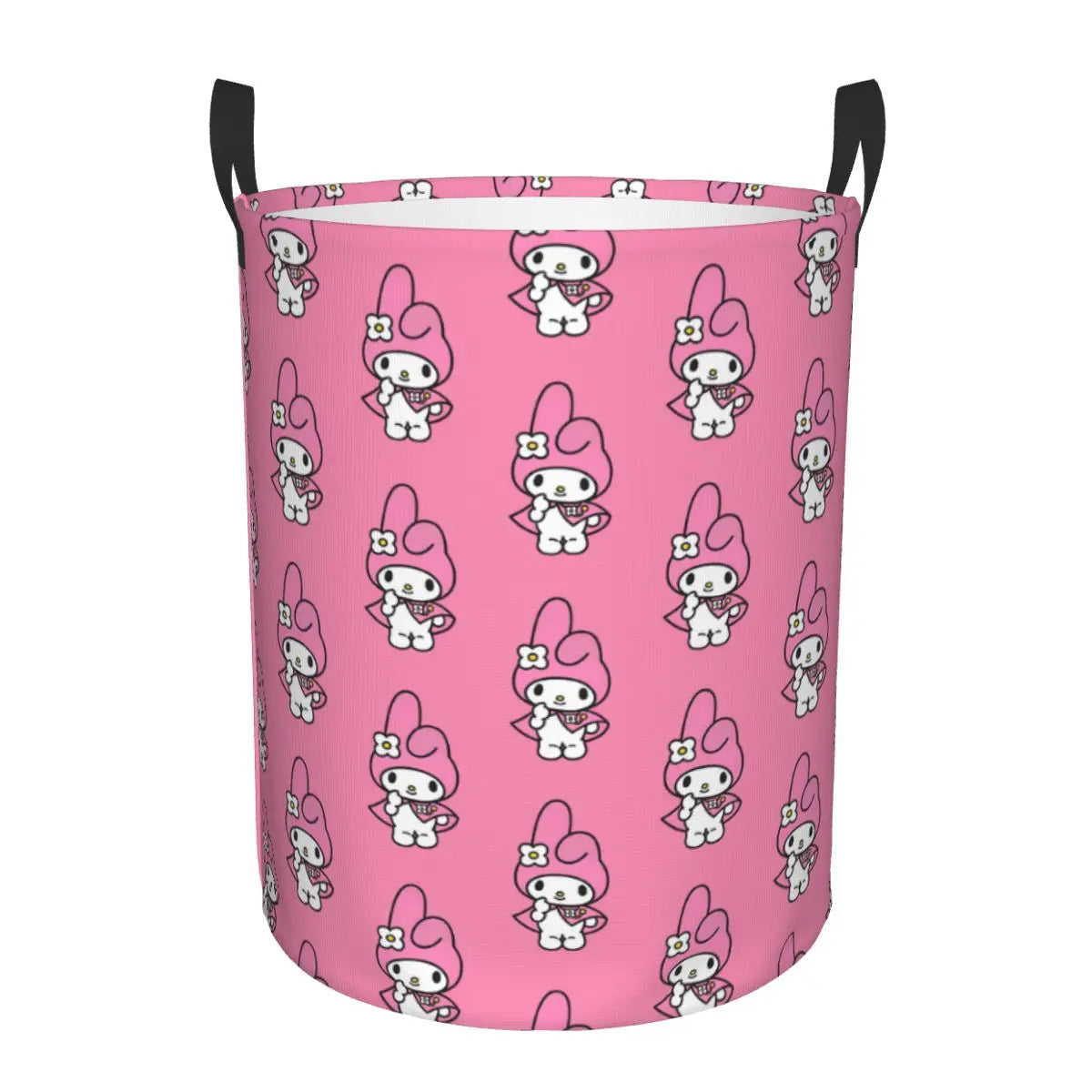 Custom Melody Laundry Basket Collapsible Pink Rabbit Clothes Hamper for Baby Kids Toys Storage Bin