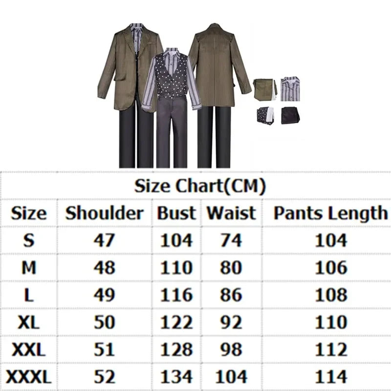 Sirius Black Cosplay Costume Fantasy Magic Disguise Adult Men Coat Stripe Shirt Pants Outfits Halloween Carnival Party Suit