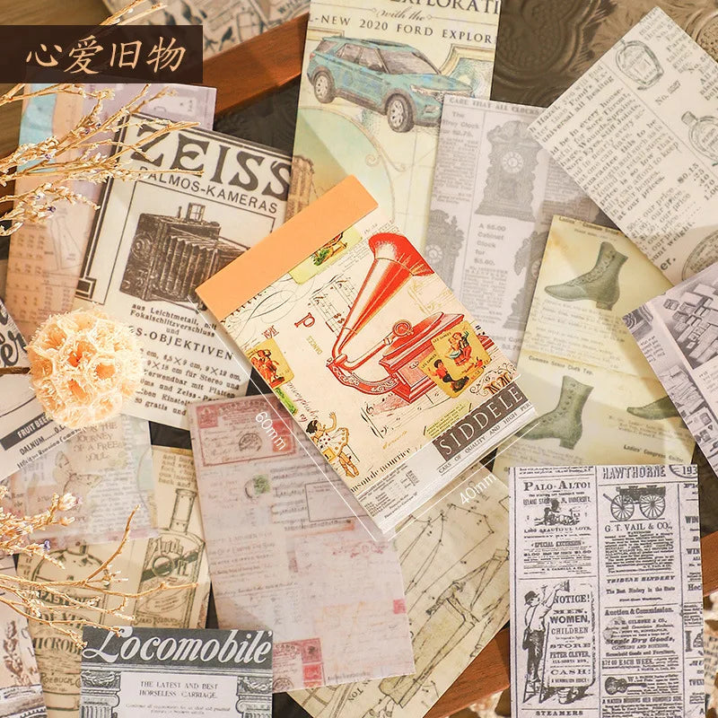 50 pcs/lot Vintage Stickers book Creativity Decorative collage Scrapbooking material  hand made DIY Scrapbooking accessories