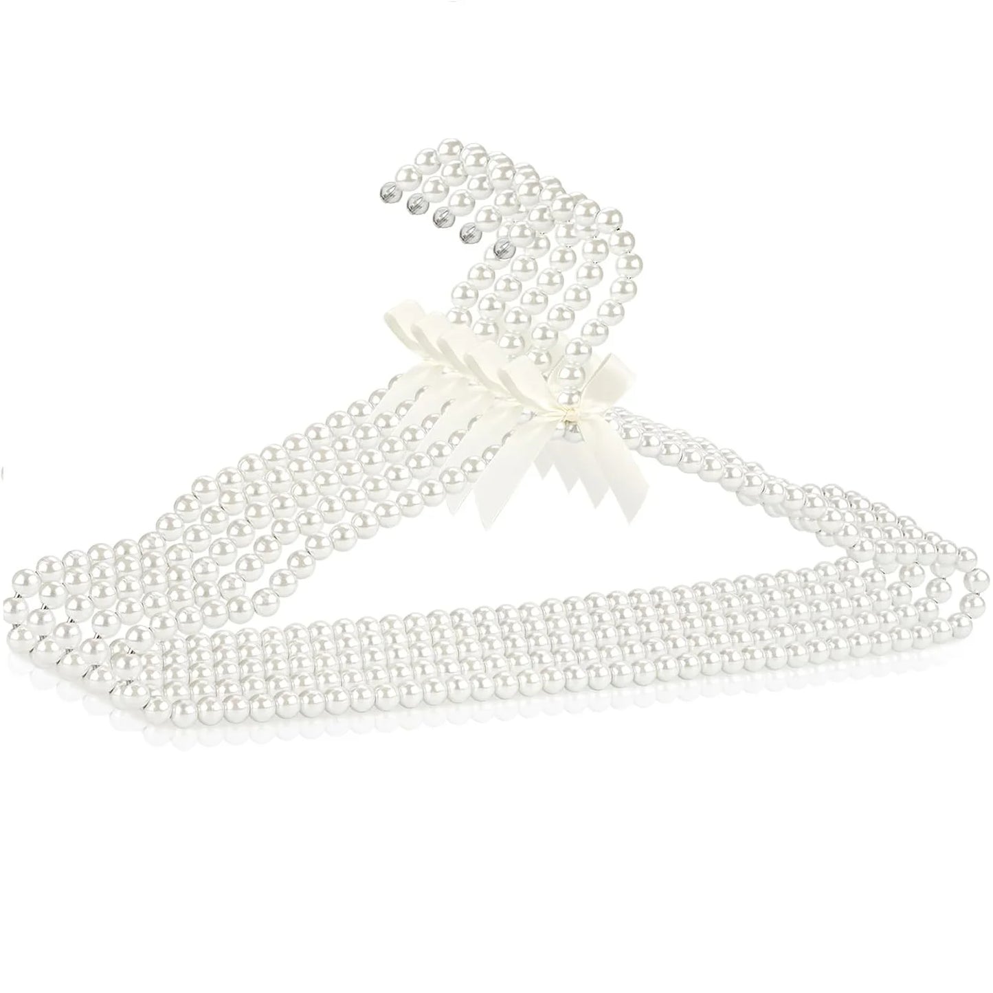 50Pcs 40cm Pearl Clothes Hangers Elegant Bridesmaid Hangers Closet Coat Storage Organizer Bowknot Standard Wedding Adult Hangers