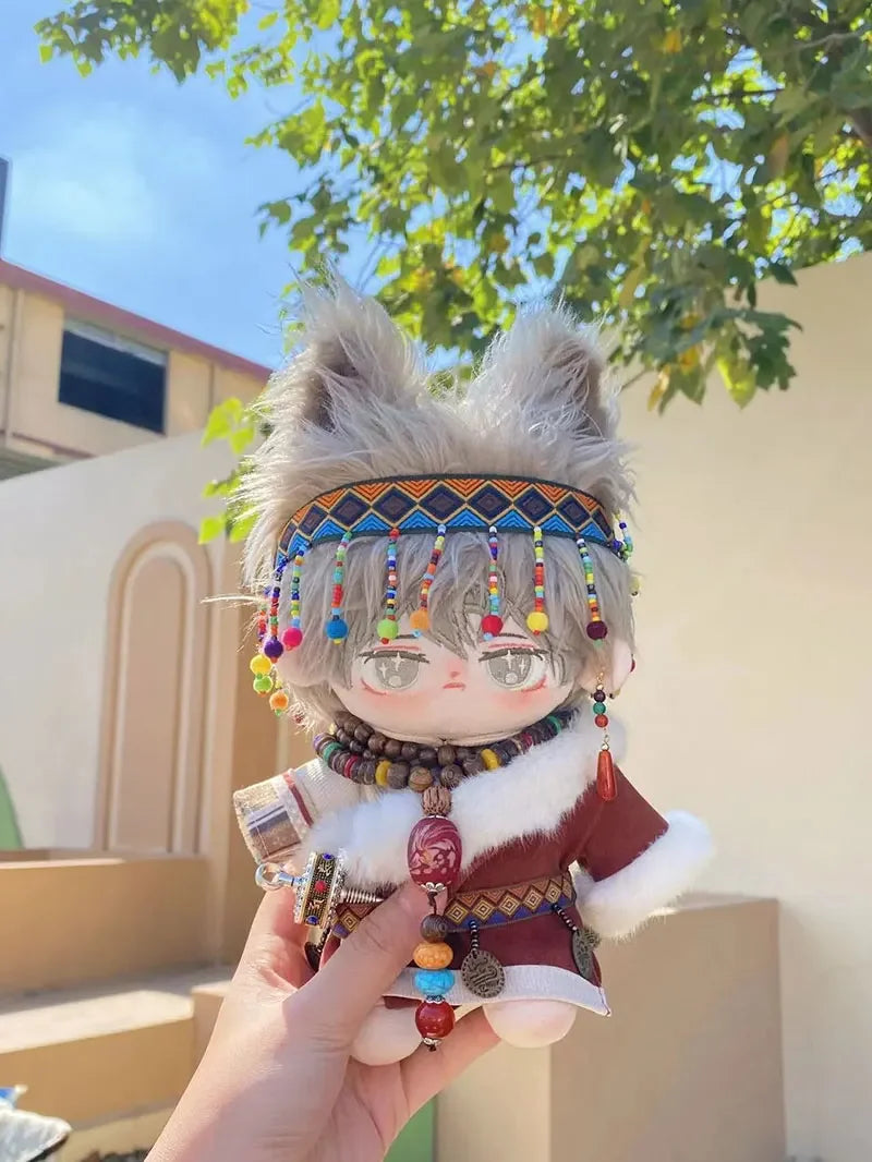 20cm Plush Toy Doll Clothes Chinese Ethnic Clothing Outerwear Headwear Waist Chain Set School Season Baby Daughter Birthday Gift