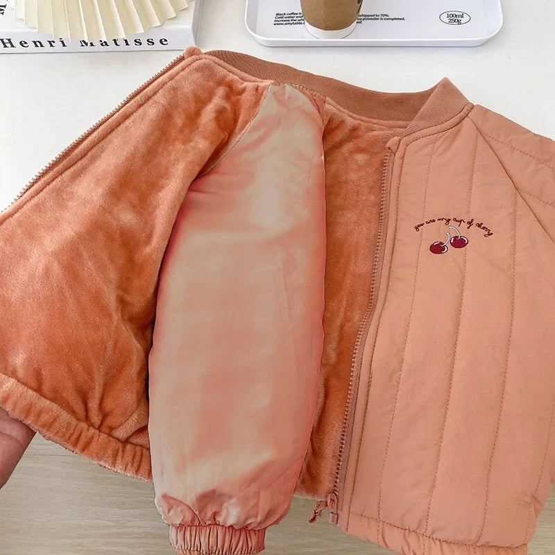 Autumn Winter Children's Warm Cotton Jackets Baby Fleece Kids Clothes 1-6Y Toddler Girl Boy Outerwear Coat