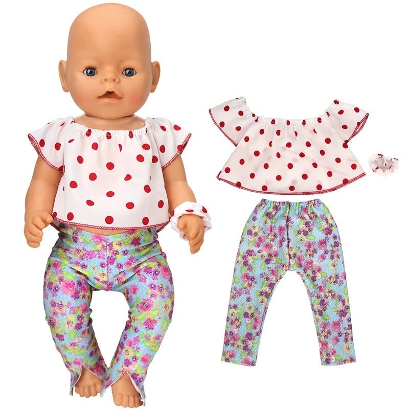 40 Cm Baby Doll Clothes Pants Set for 17 Inch Reborn Doll Out Clothing Toys Outwear Accessories