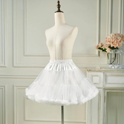 Woman Tutu Skirt Petticoat Crinoline Underskirt Fluffy Pettidress Ladies Puffy Tutu White Luxury Skirt Wedding Dress Bottom Loli