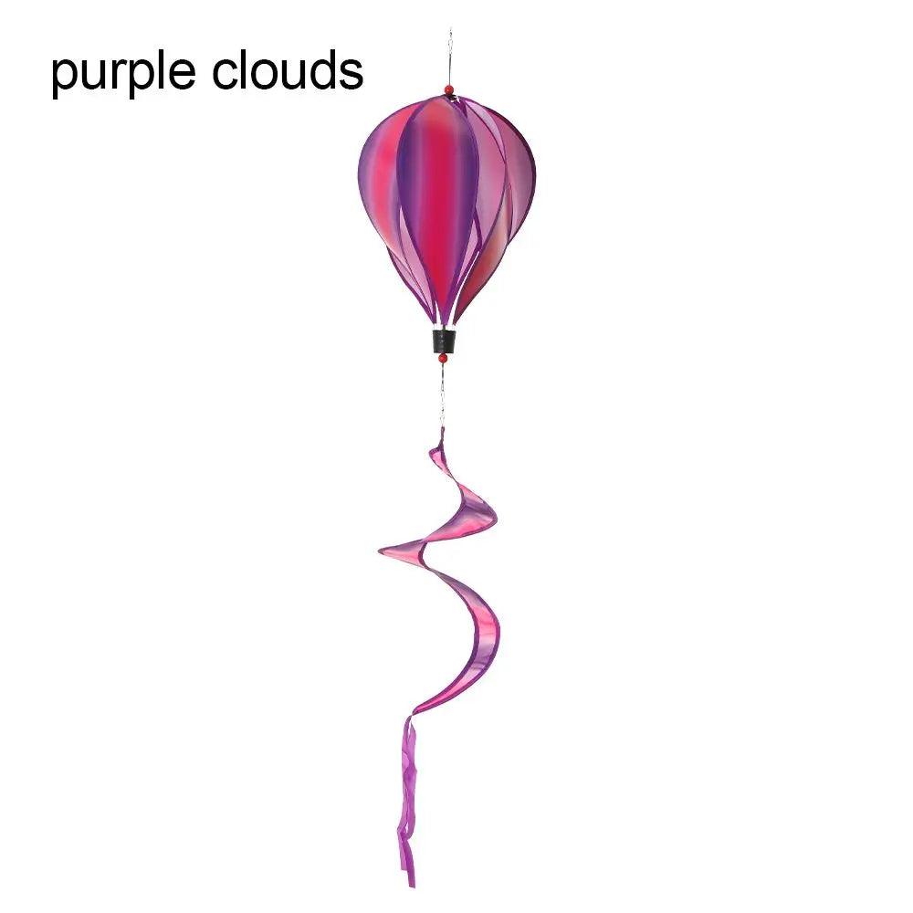110CM Giant Rainbow Hot Air Balloon Garden Wind Spinners Pinwheels Whirligigs Windmill Toys for Yard Lawn Decorations Outdoor