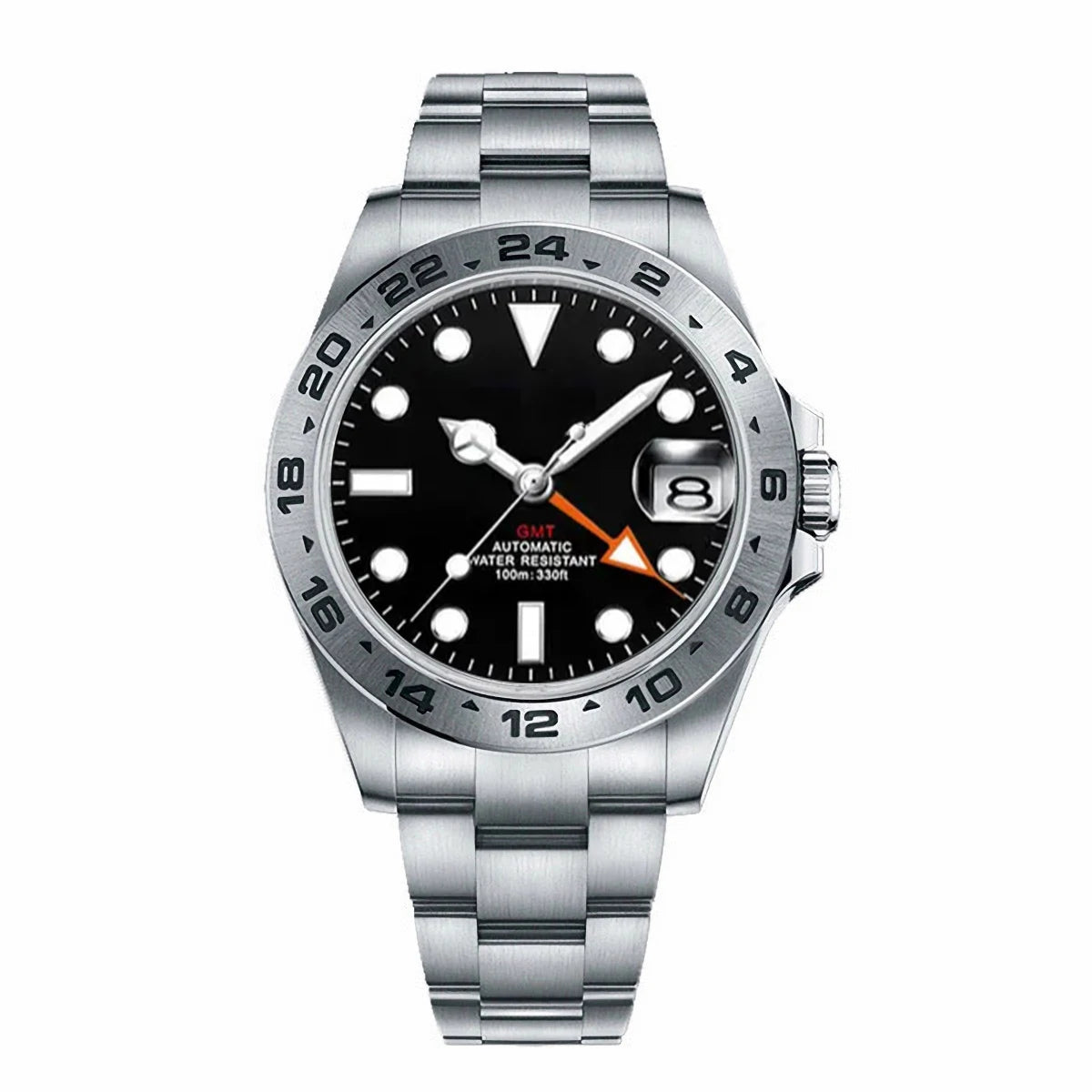 Custom Luxury 39mm NH34 Automatic Mechanical  GMT Watch Full Steel Male Watch Sapphire Luminous Waterproof for Men Reloj Hombre