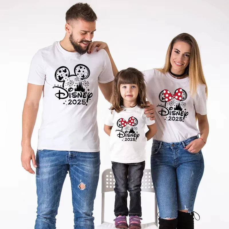 2025 Disney Travel Mickey Minnie and Mouse Family Shirts Mom Dad Brother and Child T-shirts Baby Clothes Family Outfits