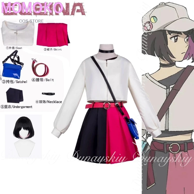 LAZARUS Anime Eleina Cosplay A Introverted 15-year-old Girl With Highlight Pink Brunette Hair And Clothe Cosplay Costume All Set