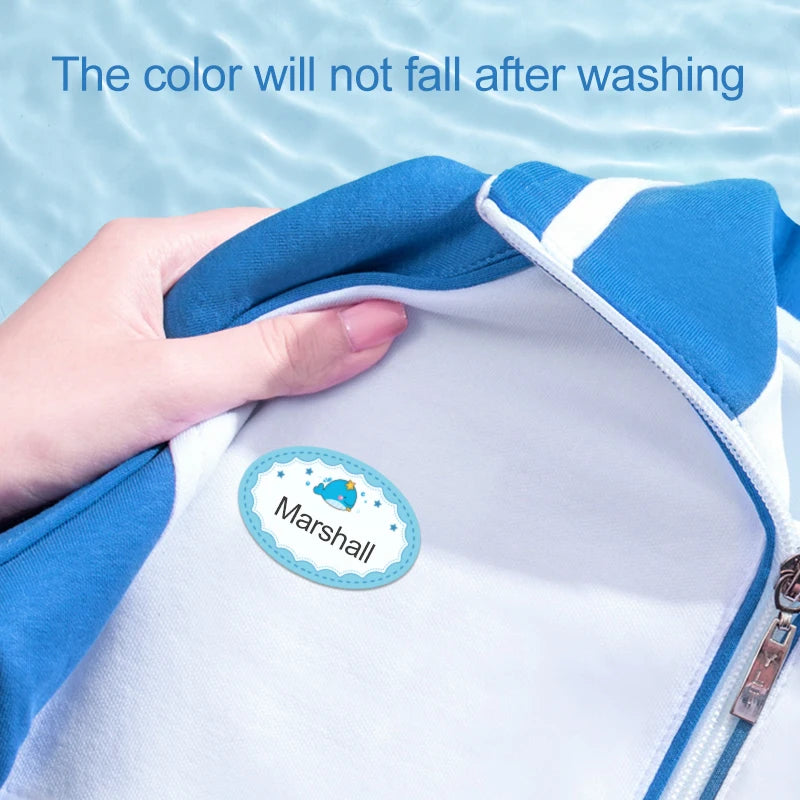 Customized Ironing Clothes various shapes Stickers baby Name Safty tags Kindergarten Waterproof versatile for ironing or sewing