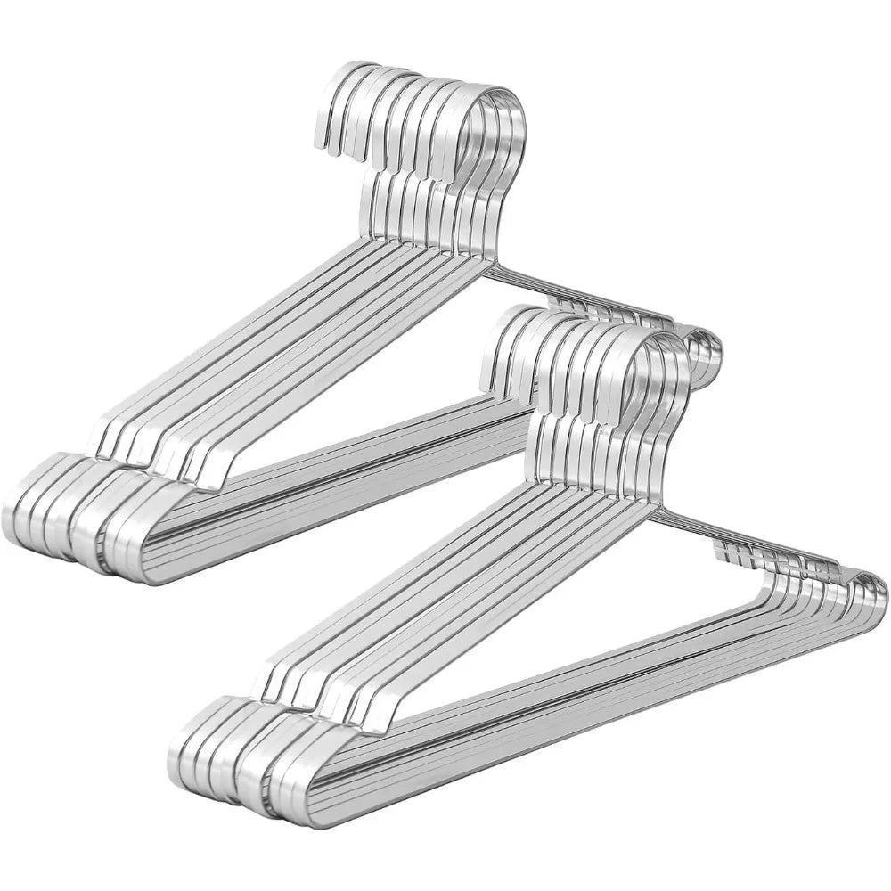 16.5" heavy duty extra wide stainless steel coats hangers, strong durable metal hanger for heavy garments, sturdy metal rack for