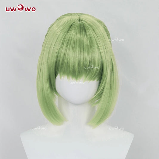 UWOWO C.C. Wig Anime Codee Geasss: C.C. Purple Cheongsam Cosplay Wig Green Hair Halloween Cos