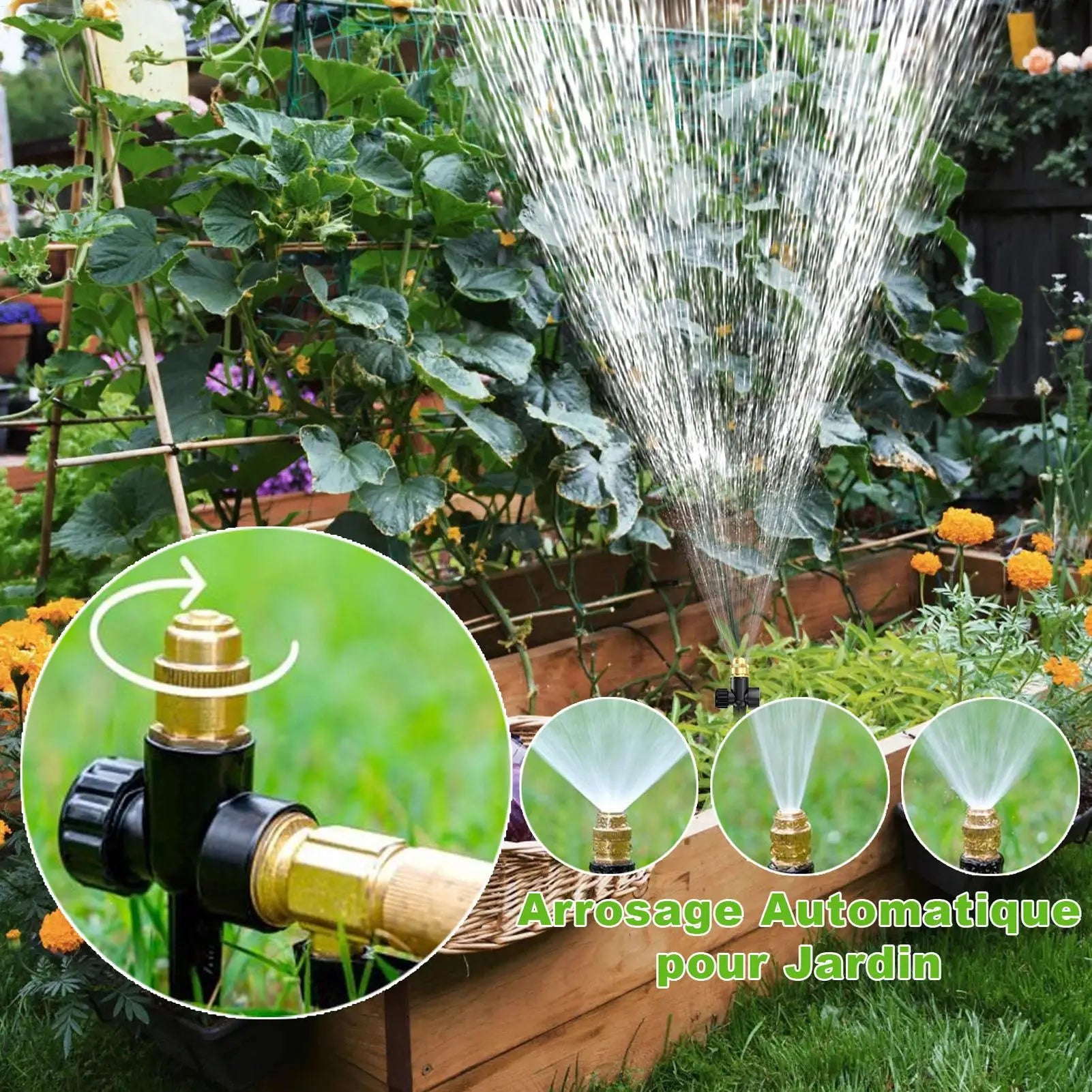 Lawn Sprinkler 360 Rotating Irrigation Sprayer Weather-Resistant Full Coverage Sprinklers For Gardening Farm Lawn Greenhouse