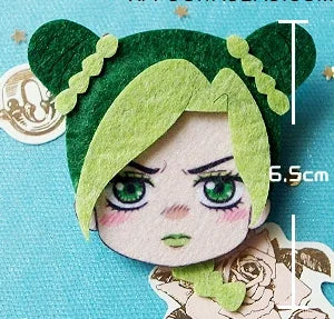 Anime Jojo's Bizarre Adventure Jolyne Kujo Jotaro Cosplay Non-Woven Fabrics Brooch Clips Hair Accessories
