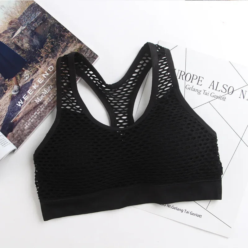 Women's Underwear New Sports BackStraplessHollowed OutChest WrappedColor BlockedYoga Shock-absorbing Bra Lingerie Sexy De Femmes