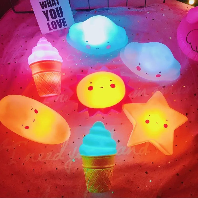 Magic Moon Star Night Light - 3D LED Cartoon Bedside Lamp for Kids Girls, Battery Operated, Nursery Decor Christmas Gift