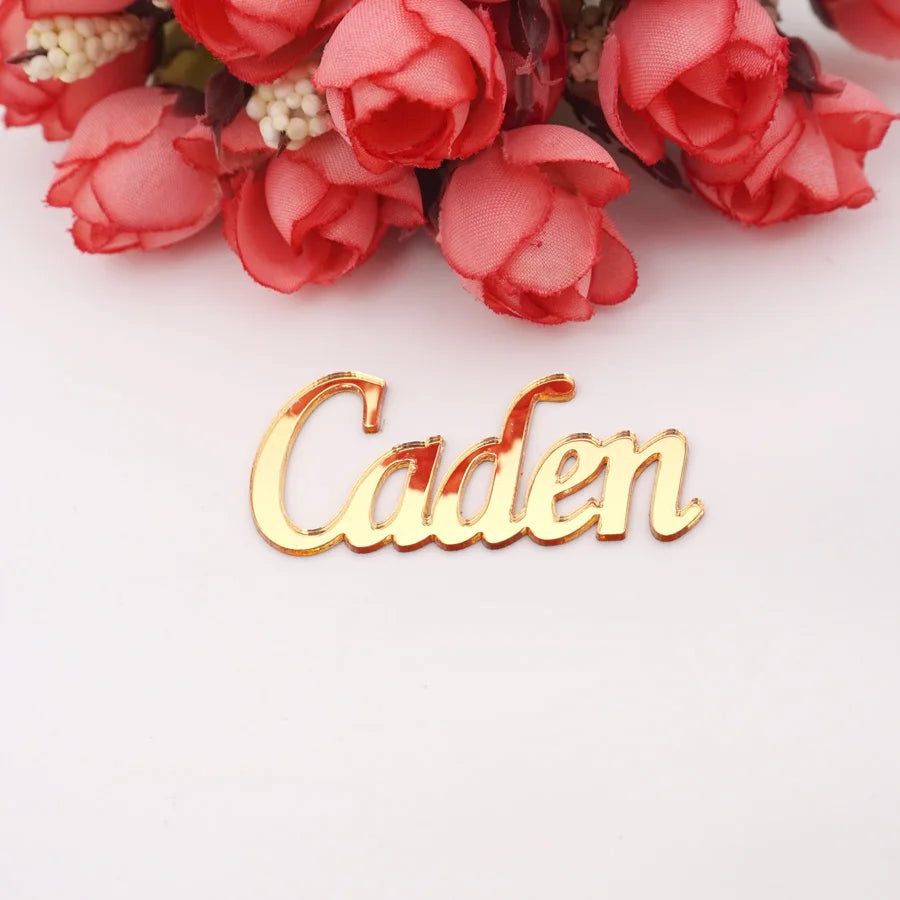 5cm 8cm Width Names of Groom and Bride Wedding Decoration Acrylic Mirror Stickers Private Custom