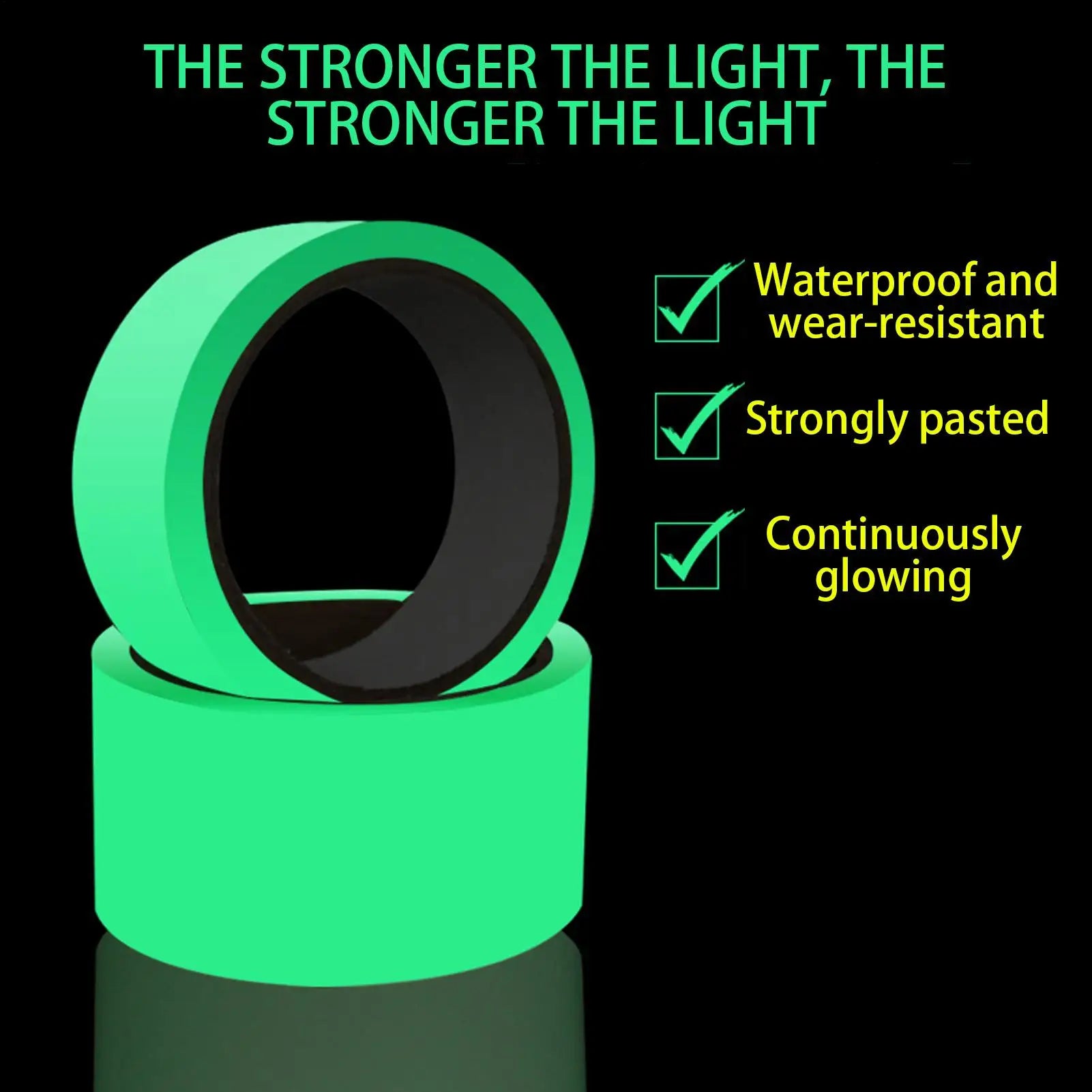 Glow In The Dark Tape Walls Stickers Fluorescent Duct Tape Glow In The Dark Sign For Floor Wall Steps Classroom Stage