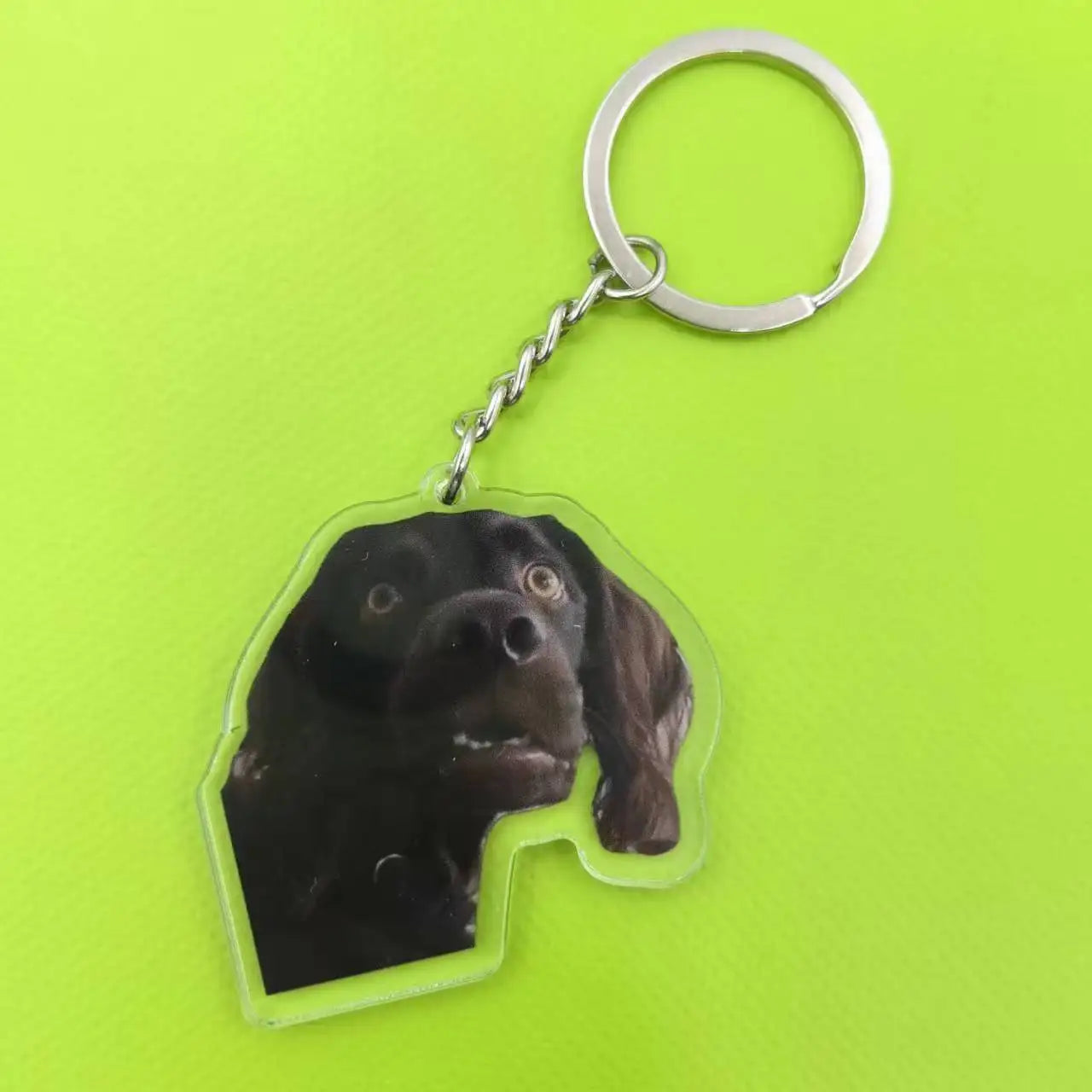 Cute Keychain Dog Meme Keychains Scared Black Dog Meme Confused Dog Gift For Friends Bag Pendant Greyhound Dog Meme
