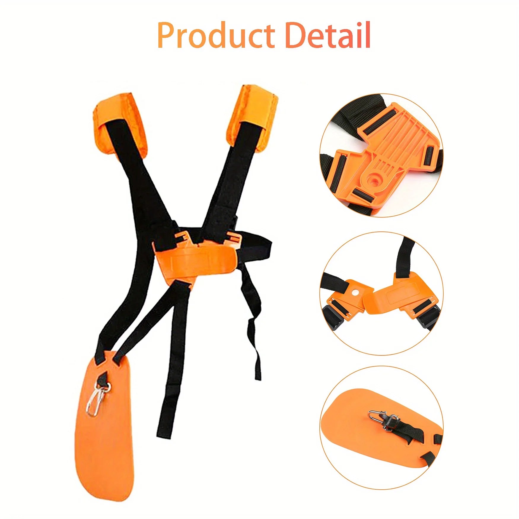 Trimmer Harness Weed Eater Strap Replacement for Adjustable Double Shoulder Mower Nylon Belt for Brush Cutter Garden Lawn