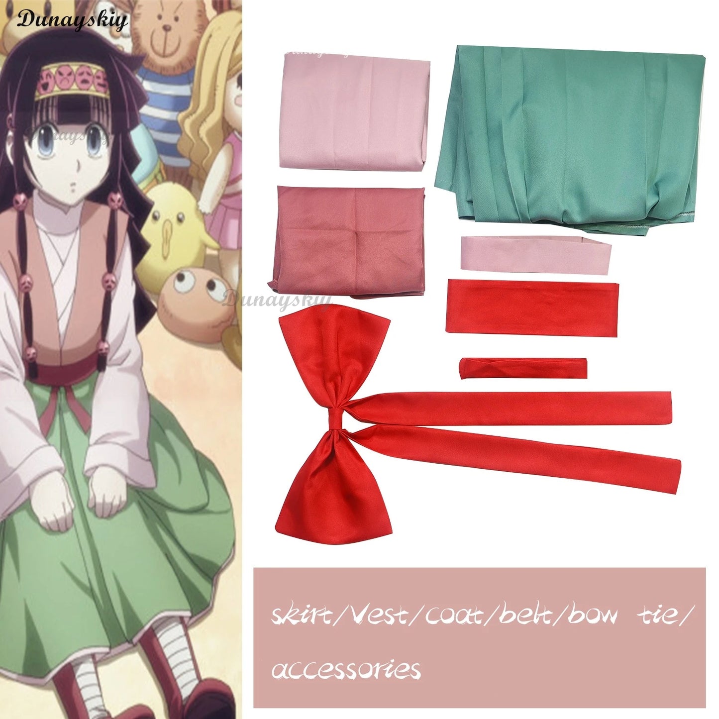 Anime HUNTER HUNTER Aruka Zorudikku Cosplay Costume Alluka Zoldyck Japanese Kimono Wig Shoes Woman Cute Christmas Customized