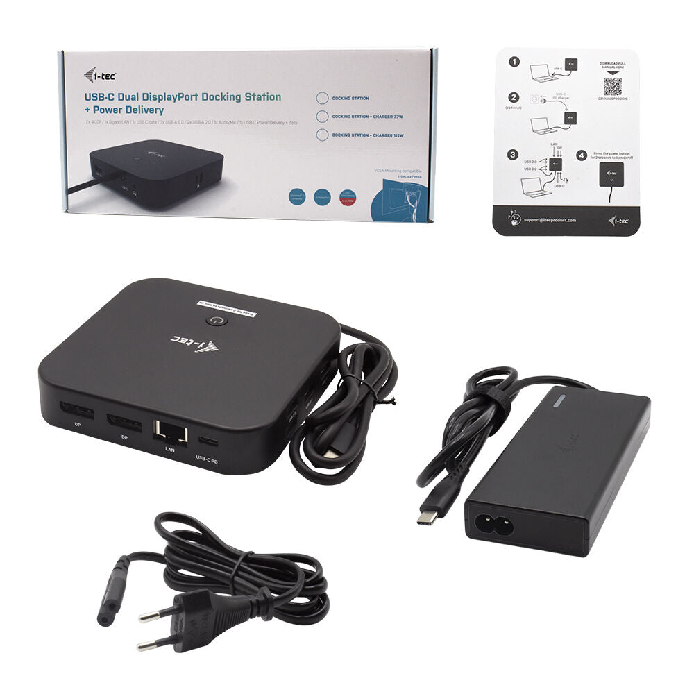 Dock/Charging base i-Tec C31DUALDPDOCKPD65W