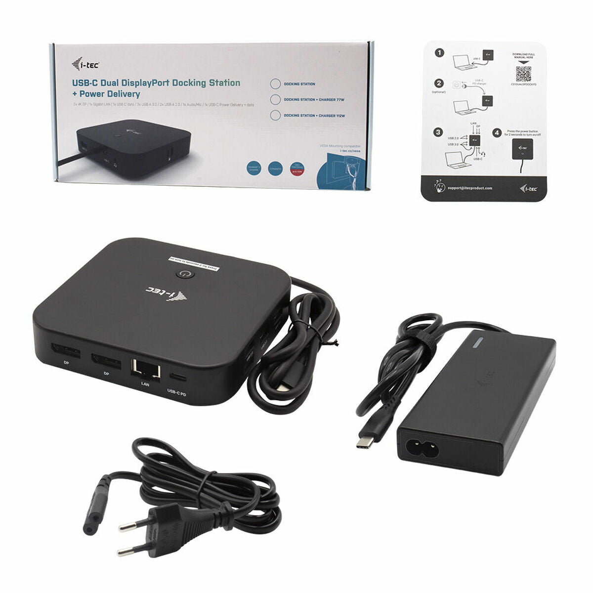 Dock/Charging base i-Tec C31DUALDPDOCKPD65W