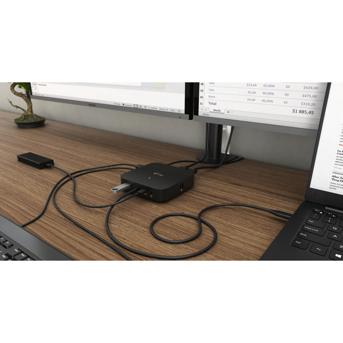 Dock/Charging base i-Tec C31DUALDPDOCKPD65W