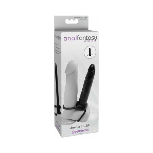 Anal Fantasy Collection Double Trouble 6 in. Dual-Entry Strap-On Dildo