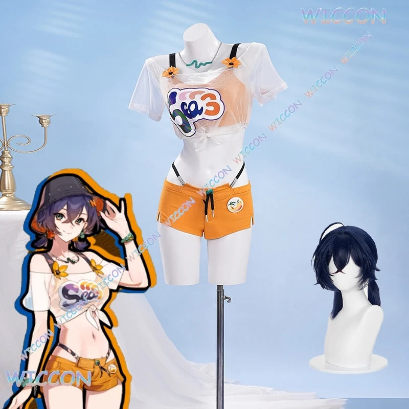 [OHaYoCos]MC Belle Cosplay Costume Wig Cosplay Zenless Zone Zero Beach Outfit Summer Game Clothes Uniform Outfit Halloween ZZZ R
