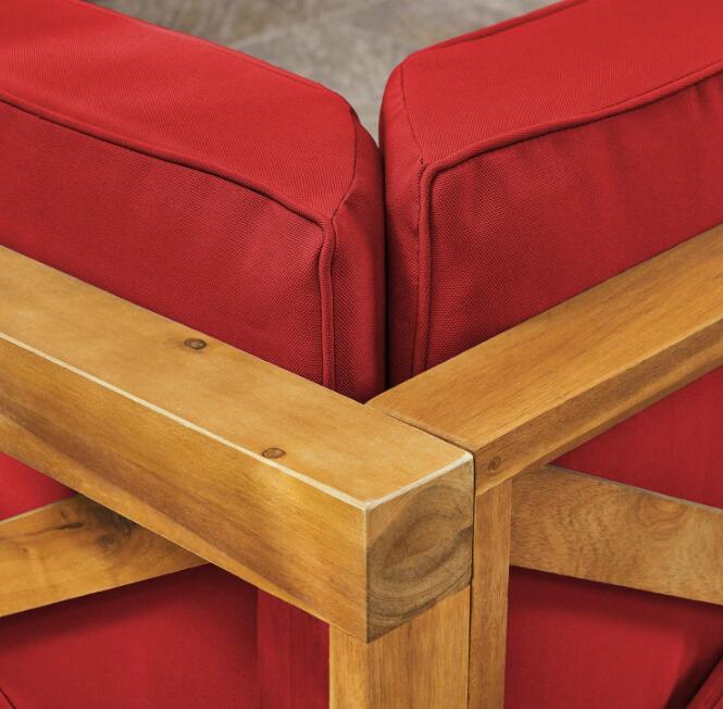 BRAVA X-BACK LOVESEAT ACACIA WOOD OUTDOOR WATER-RESISTANT SOFA