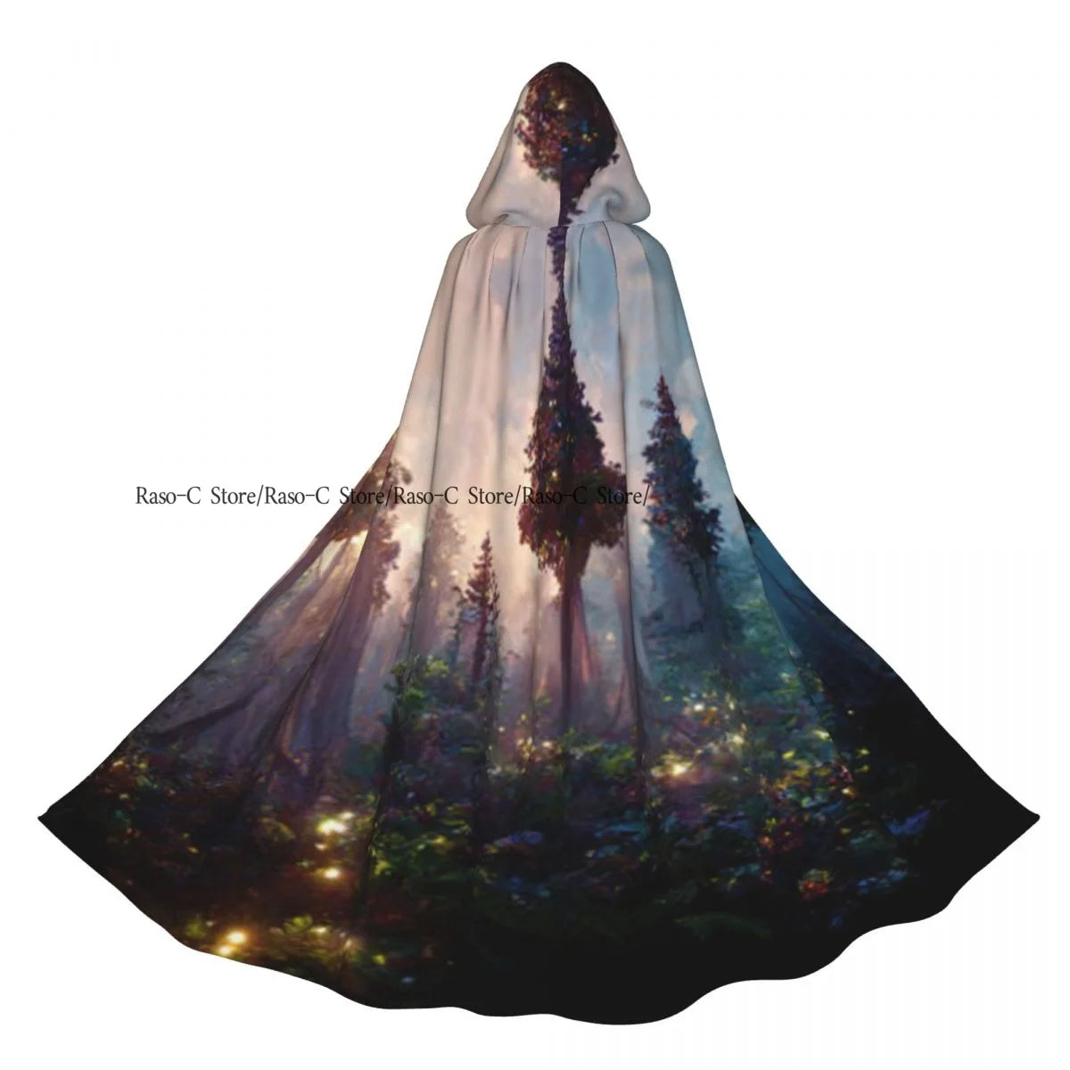 Hooded Cloak Unisex Cloak with Hood Beautiful Forest Landscape Cloak Vampire Witch Cape Cosplay Costume