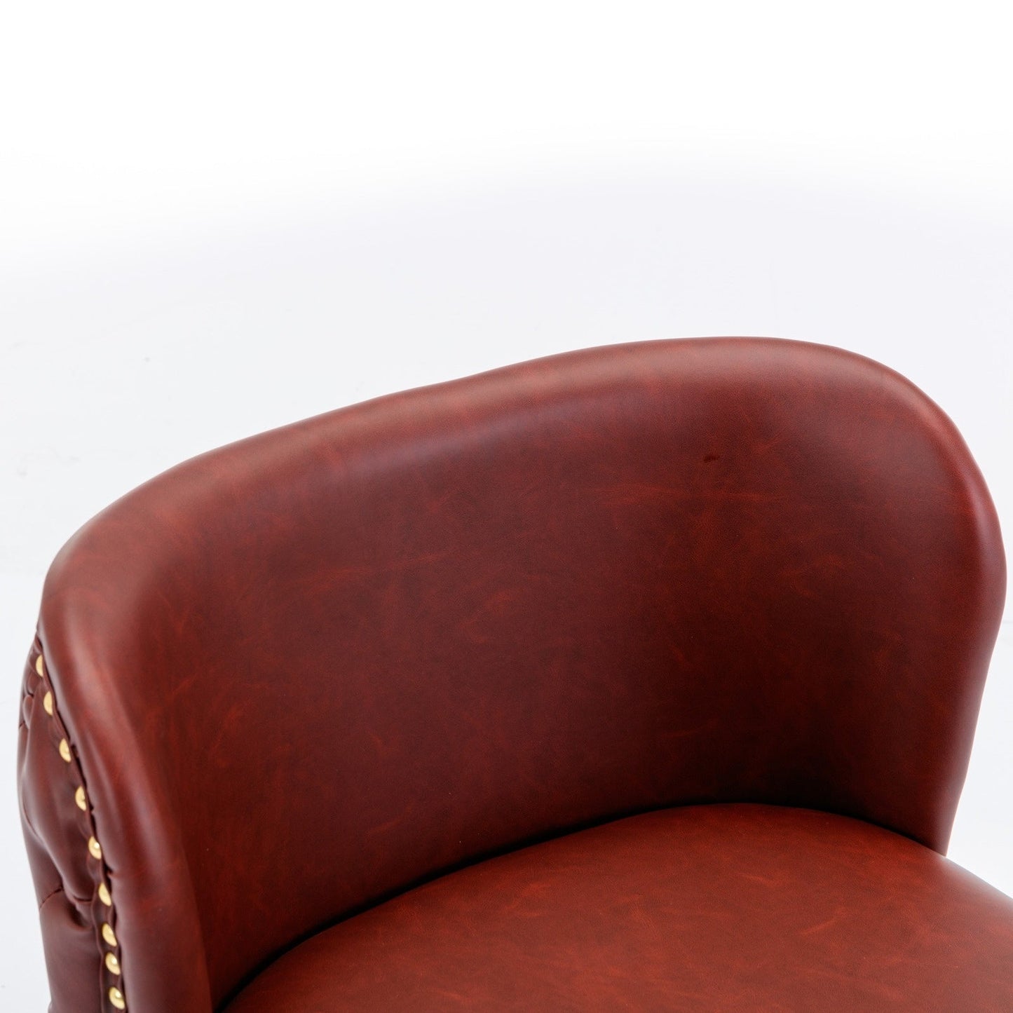 LuneluX_Home – Modern PU Leather Swivel Barstools (Set of 2, Burgundy)