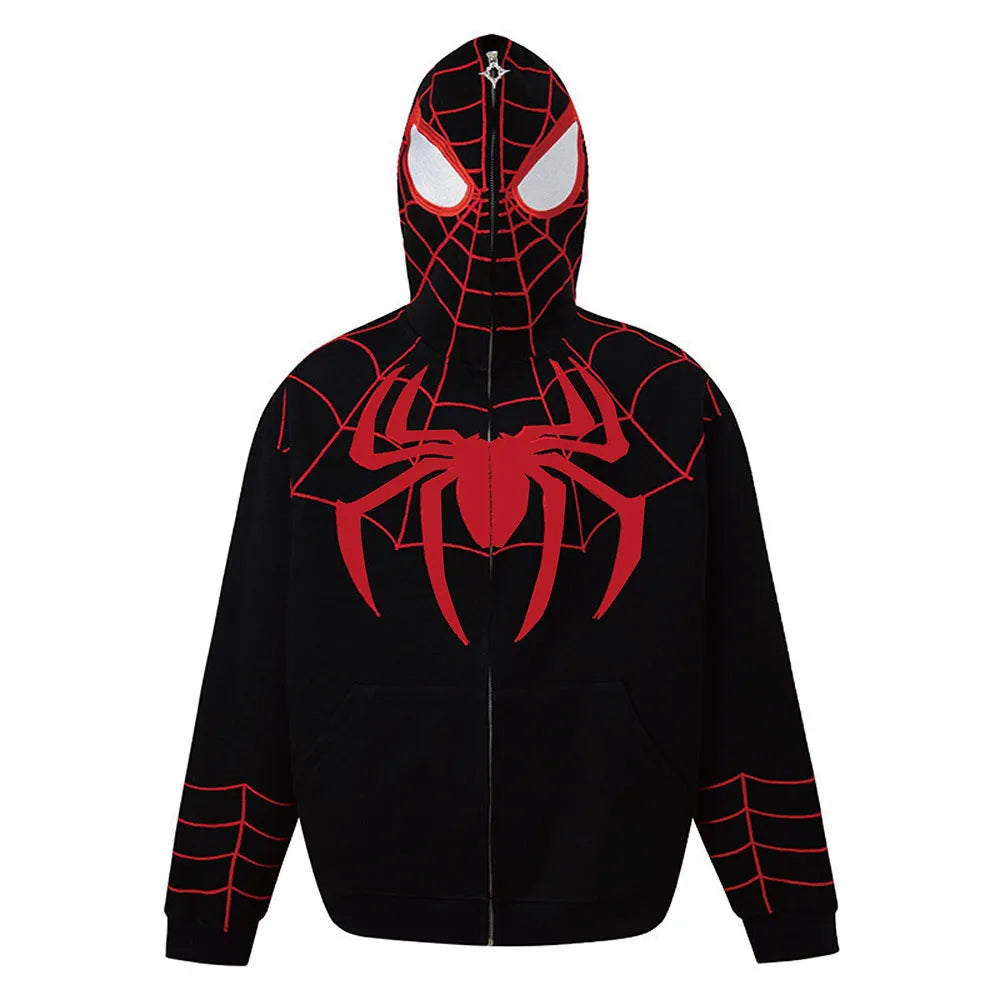 Spiderman Full Zip Up Hoodies 3D Print Superhero Men Women Avengers Cosplay Costume Y2k Gothic Hooded Sweatshirt Jackets