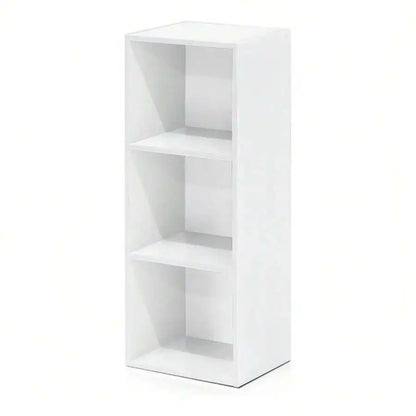 3‑Tier Open Storage Bookcase, Durable Composite Wood Bookshelf For Bedroom Living Room Office