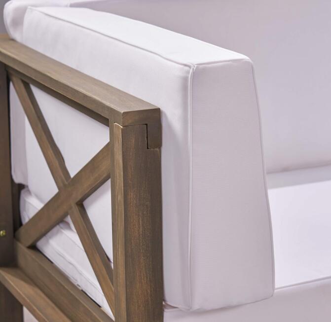 BRAVA X-BACK LOVESEAT ACACIA WOOD OUTDOOR WATER-RESISTANT SOFA