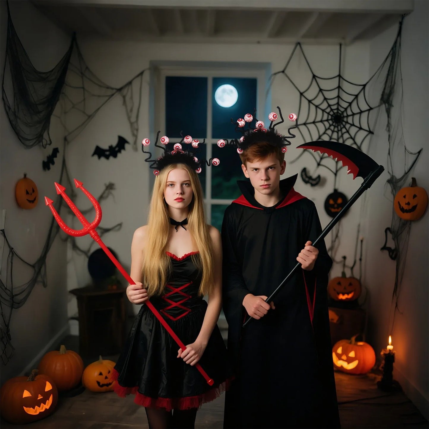 Halloween Eyeball Headband Creepy Party Hair Accessory Gothic Festival Costume Prop Spooky Hair Clip Horror Cosplay Decoration