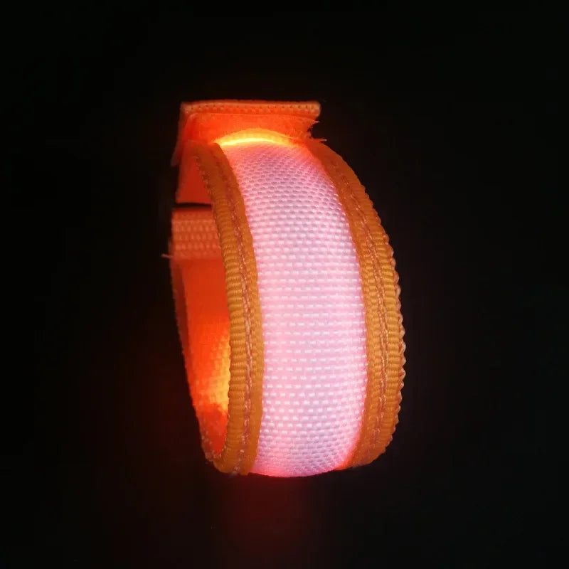 LED Light Up Bracelets Glow in The Dark Party Prop Outdoor Sports Belt Arm Leg Warning Wristband Reflective Safety Bicycle Light