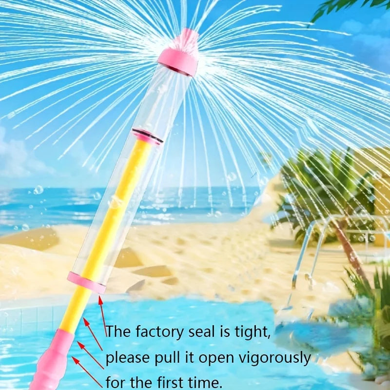 1pc Summer Fireworks Water Gun, Perfect Gift for Water Balloon Fights and Beach Activities, Large Pull-String Fountain Water Gun