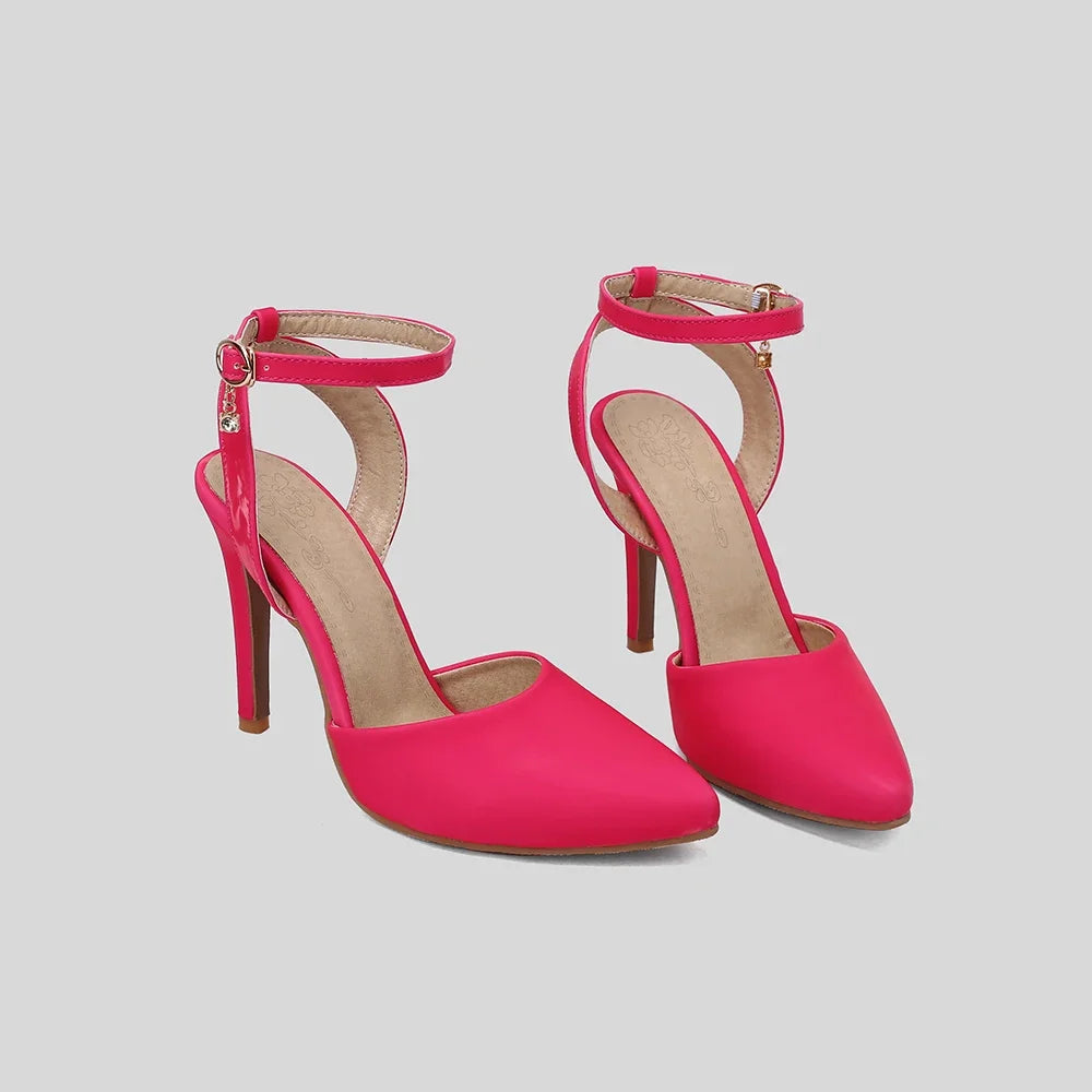 New Summer Elegant Black Green Women Nude Sandals Sexy High Heels Lady Slingback Shoes Plus Big Small Size  32 43 45 50