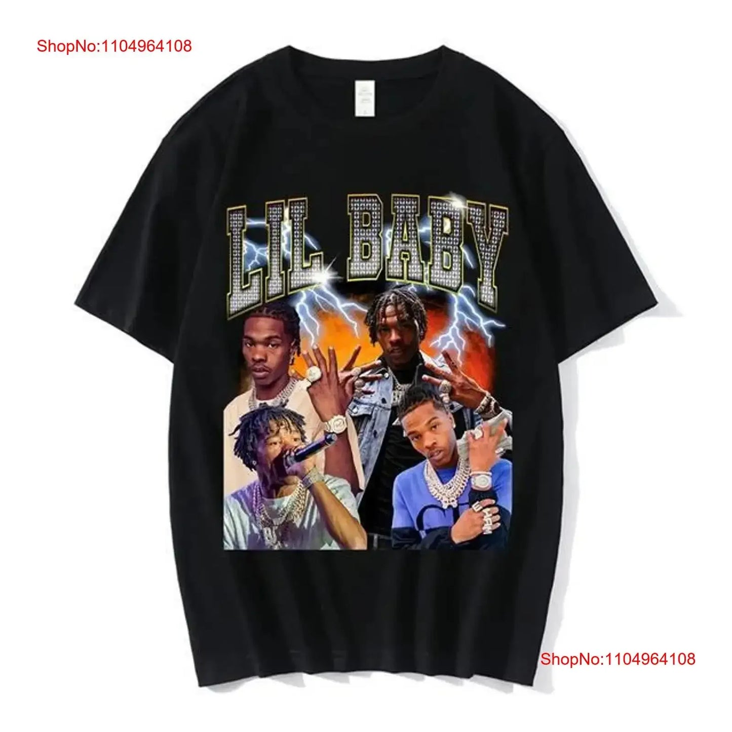 Hip Hop Rapper Lil Baby T Shirt Men 90s Vintage  vintage Washed Casual Versatile streetwear Stretched designer clothes fashion